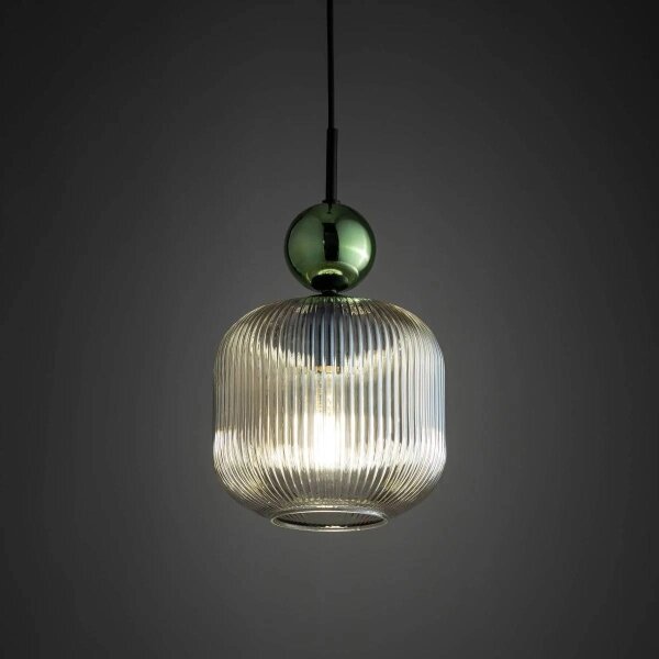 BRILAGI - Lampadario a sospensione con cavo OLIVIA 1xE27/15W/230V nero/verde/beige fumato