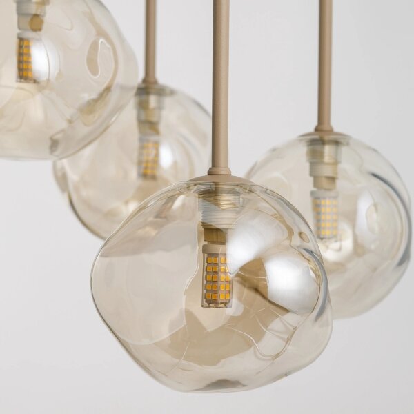 BRILAGI - Lampadario sospeso con cavo VULCANO 6xG9/8W/230V beige/fumé