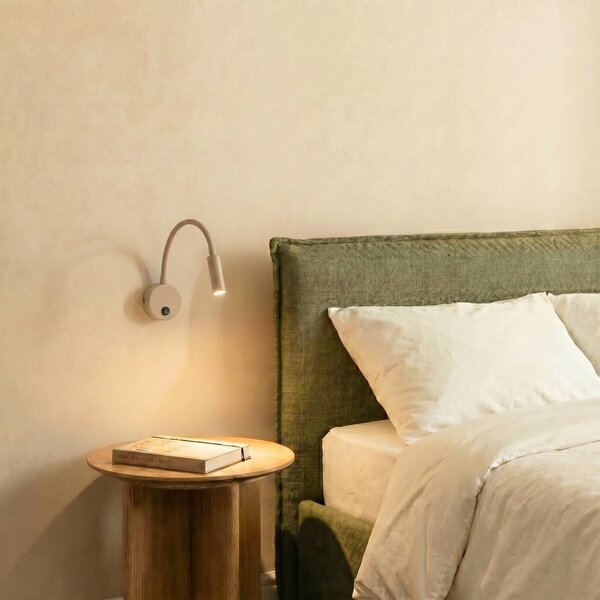 Applique da parete Lagos TK Lighting, dimmerabile, Crema / Ambra, Camera da letto, Metallo, Applique