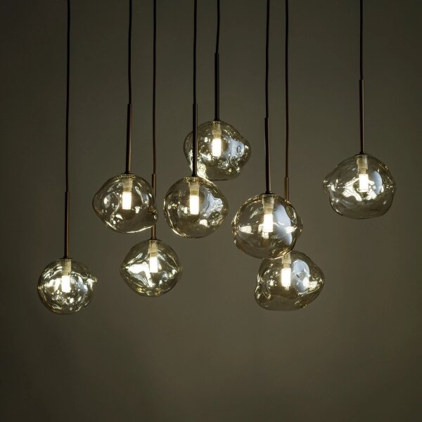 BRILAGI - Lampadario sospeso con cavo VULCANO 8xG9/8W/230V bronzo/beige fumé