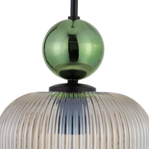 BRILAGI - Lampadario a sospensione con cavo OLIVIA 1xE27/15W/230V nero/verde/beige fumato