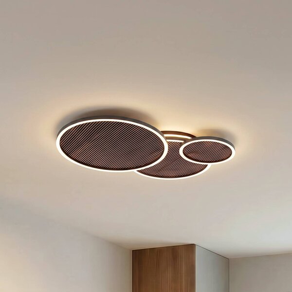 Plafoniera soffitto Orven Lucande, dimmerabile, Nero, Soggiorno / Sala da pranzo, Metallo, Moderno, Plafoniera