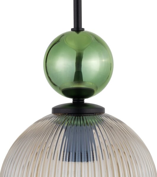 BRILAGI - Lampadario a sospensione con cavo OLIVIA 1xE27/15W/230V nero/ verde/beige fumoso