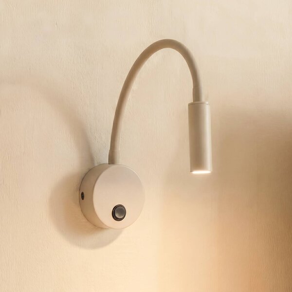 Applique da parete Lagos TK Lighting, dimmerabile, Crema / Ambra, Camera da letto, Metallo, Applique