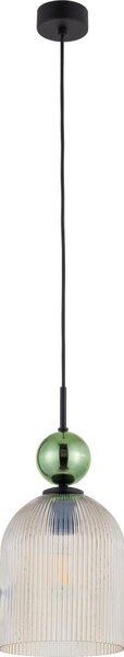 BRILAGI - Lampadario a sospensione con cavo OLIVIA 1xE27/15W/230V nero/ verde/beige fumoso