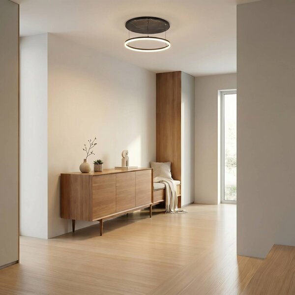 Plafoniera a LED Orven Lucande, dimmerabile, Nero, Soggiorno / Sala da pranzo, Metallo, Moderno, Plafoniera LED