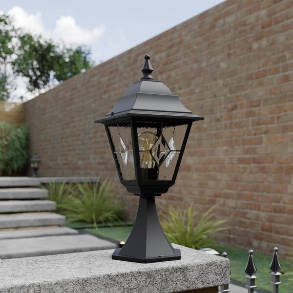 Elstead Lampione da giardino Norfolk, Nero, Metallo, Lampada da esterni