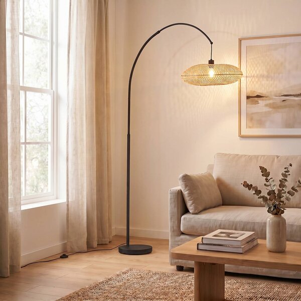 Lampada da terra Solvian Lindby, Nero, Soggiorno / Sala da pranzo, Metallo, Moderno, Lampada da terra