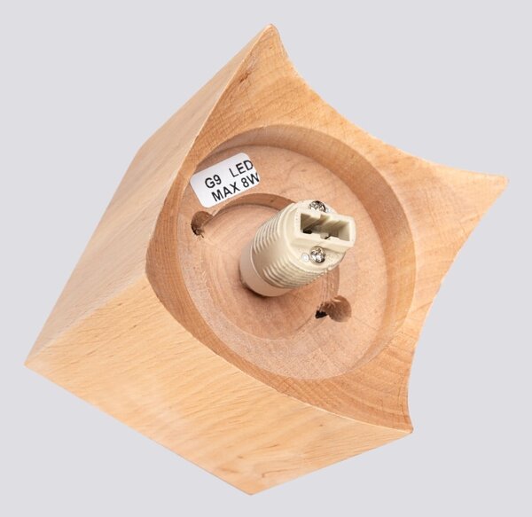 Plafoniera di colore naturale con paralume in vetro 12x12 cm Rayer – Sollux
