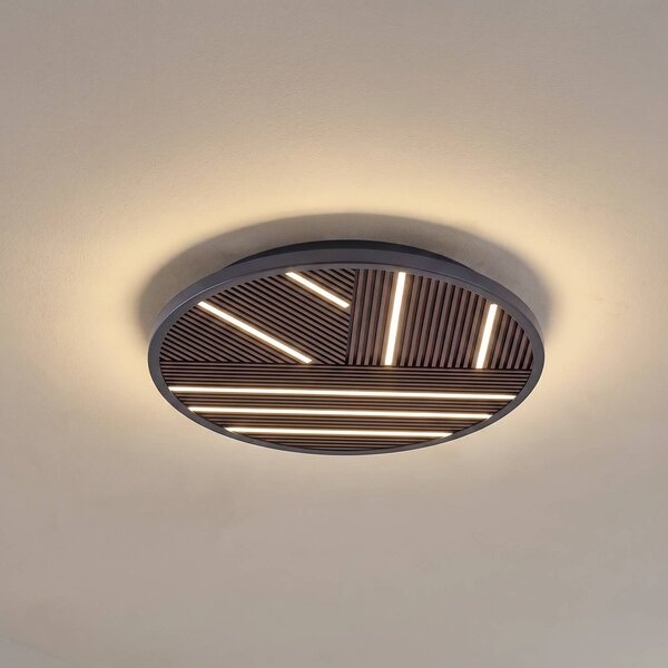 Plafoniera a LED Orven Lucande, dimmerabile, Nero, Soggiorno / Sala da pranzo, Metallo, Moderno, Plafoniera LED