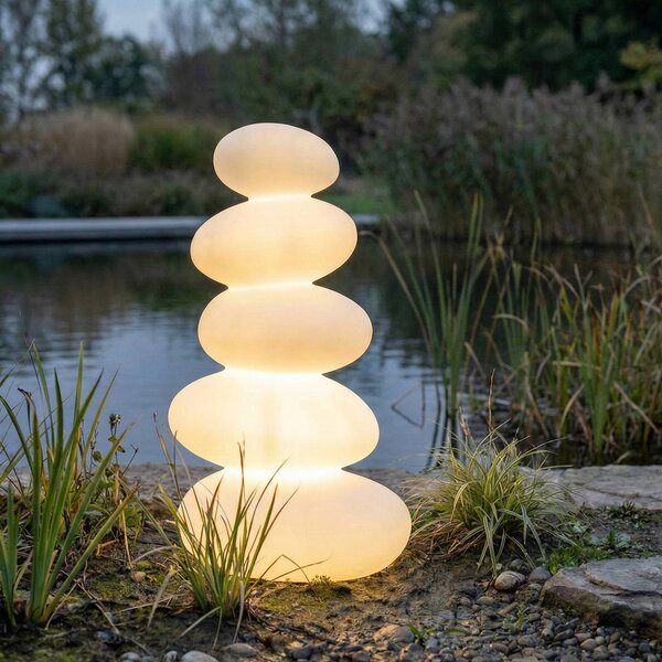 Lucande Lampada da terrazza a LED Soriel, bianca, 72 cm, dimmerabile, IP54 Soriel Lucande, dimmerabile, Bianco / Opale, Plastica, Moderno