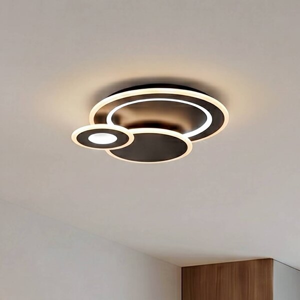 Plafoniera a LED Briar Lindby, dimmerabile, Nero, Soggiorno / Sala da pranzo, Plastica, Moderno, Plafoniera LED