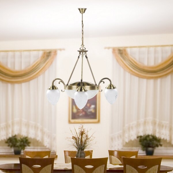 Rabalux 8633 - Lampadario a sospensione con catena ANNABELLA 3xE14/40W+2xE27/60W