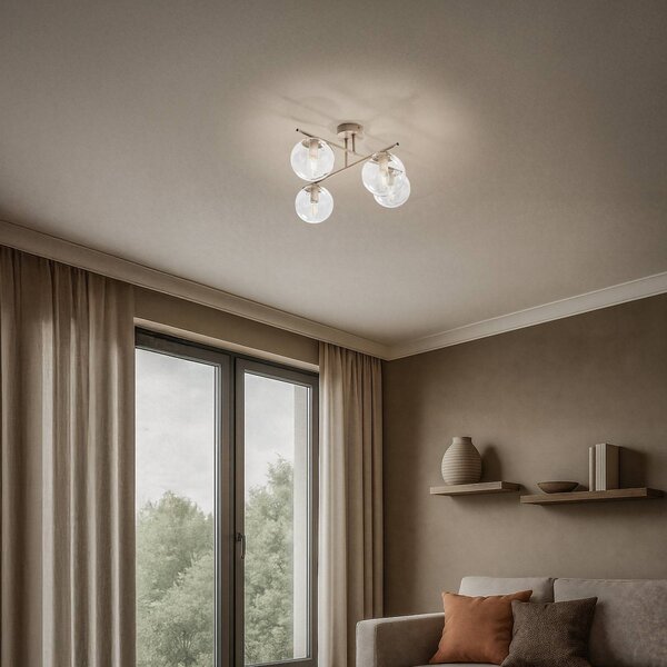 Plafoniera soffitto Zoe Domiluce, dimmerabile, Crema / Ambra, Soggiorno / Sala da pranzo, Metallo, Plafoniera