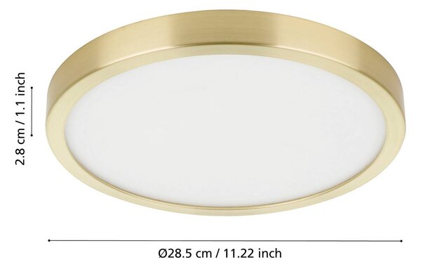 EGLO Plafoniera a LED Fueva 5, Ottone / Oro, Soggiorno / Sala da pranzo, Metallo, Moderno, Plafoniera LED