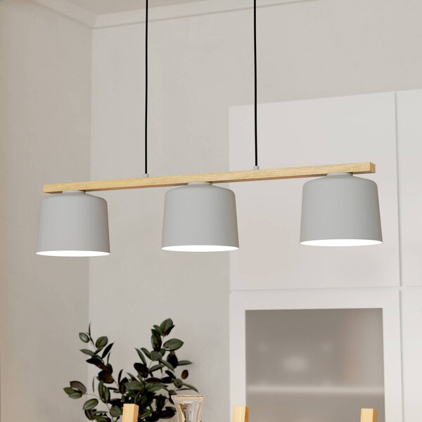 EGLO Lampada a sospensione Mariel, dimmerabile, Alluminio / Grigio / Zincato, Soggiorno / Sala da pranzo, Metallo, Scandinavo, Lampada a sospensione