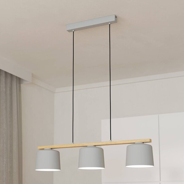 EGLO Lampada a sospensione Mariel, dimmerabile, Alluminio / Grigio / Zincato, Soggiorno / Sala da pranzo, Metallo, Scandinavo, Lampada a sospensione