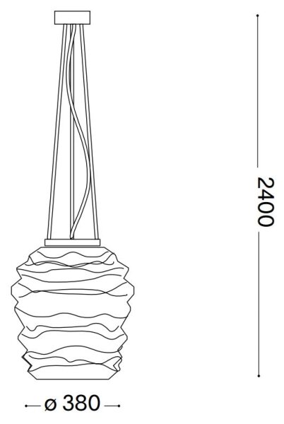 Ideal Lux - Lampadario a sospensione con filo KARMA 1xE27/60W/230V diametro 38 cm bianco