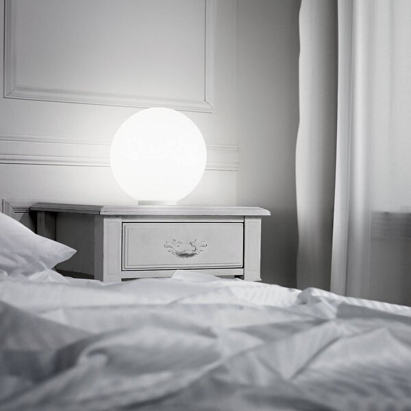 Ideallux Lampada da tavolo Mapa, Bianco / Opale, Soggiorno / Sala da pranzo, Vetro, Lampada da tavolo
