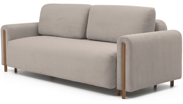 Divano marrone chiaro allungabile/con contenitore e rivestimento in velluto a coste 244 cm Arcadova – ELTAP