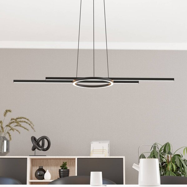 EGLO Lampada a sospensione LED Zillerio-Z nero ZigBee CCT dim Zillerio-Z, dimmerabile, Nero, Soggiorno / Sala da pranzo, Alluminio, Moderno