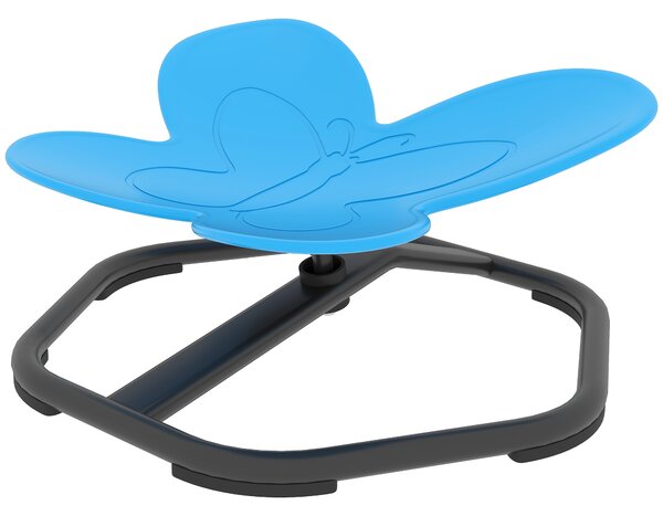 AIYAPLAY Sedia Girevole Sensoriale per bambini in Plastica a forma di farfalla, 57x56,5x26,5 cm, Blu | Aosom Italy