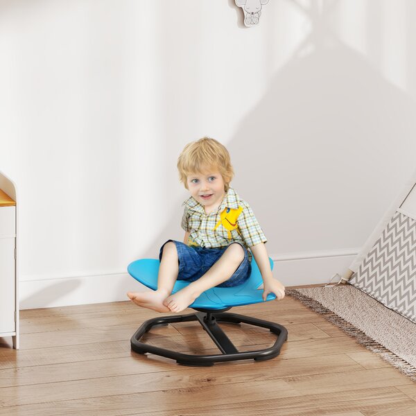 AIYAPLAY Sedia Girevole Sensoriale per bambini in Plastica a forma di farfalla, 57x56,5x26,5 cm, Blu | Aosom Italy