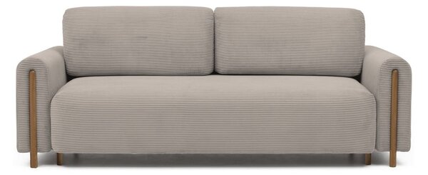 Divano marrone chiaro allungabile/con contenitore e rivestimento in velluto a coste 244 cm Arcadova – ELTAP
