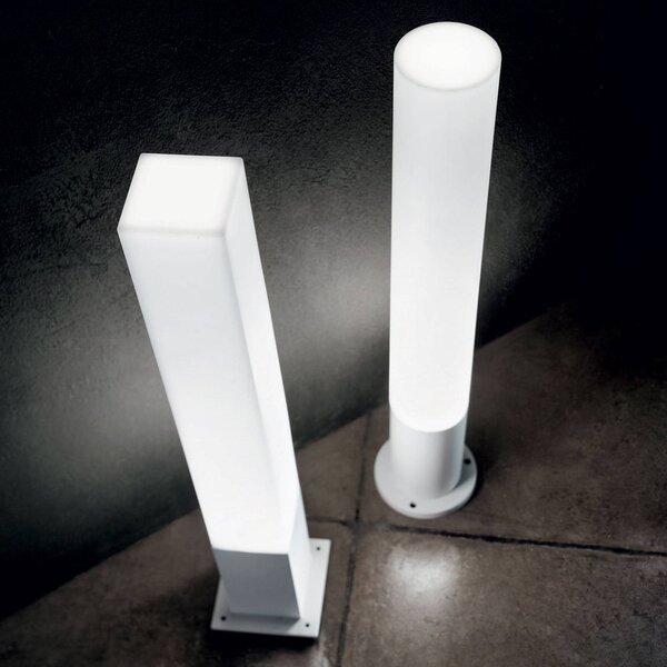 IDEAL LUX Lampioncino da giardino Edo round, Bianco / Opale, Alluminio, Lampada da esterni