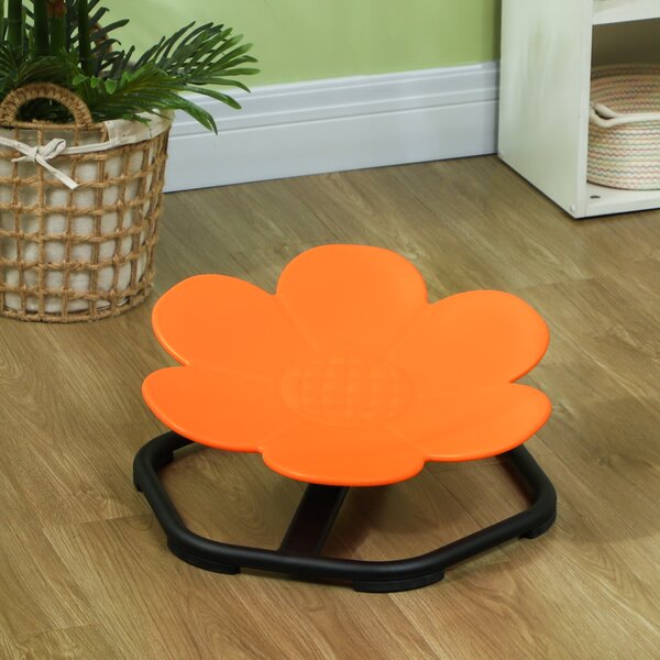 AIYAPLAY Sedia Girevole Sensoriale per bambini in Plastica, 55x55x26 cm, Arancione | Aosom Italy