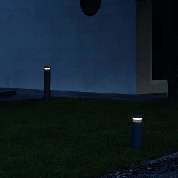IDEAL LUX Lampioncino da giardino Boeing, Alluminio / Grigio / Zincato, Metallo, Lampada LED da esterni