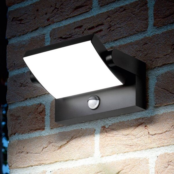 IDEAL LUX Applique da esterni LED Ideal Lux Swipe Sensor, antracite, IP54 Sensor, Nero, Metallo, Moderno