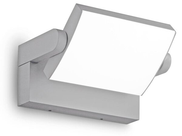 IDEAL LUX Applique da esterni a LED Swipe, Alluminio / Grigio / Zincato, Metallo, Moderno, Applique LED da esterni