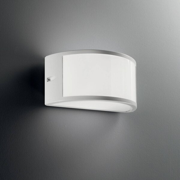IDEAL LUX Applique da esterni Rex 1, dimmerabile, Bianco / Opale, Alluminio, Applique da esterni