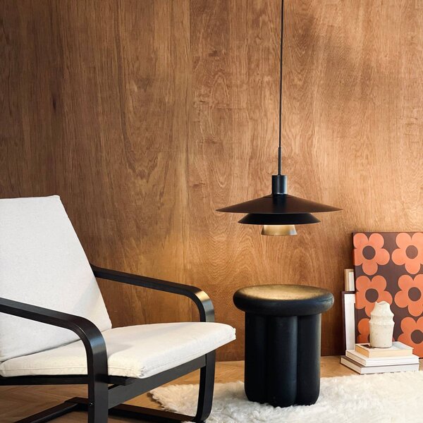 Dyberg Larsen Lampada a sospensione Kay, dimmerabile, Nero, Soggiorno / Sala da pranzo, Metallo, Design, Lampada a sospensione