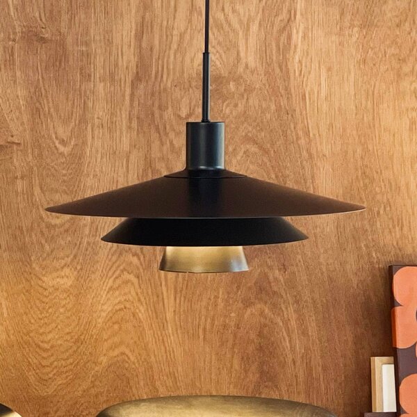 Dyberg Larsen Lampada a sospensione Kay, dimmerabile, Nero, Soggiorno / Sala da pranzo, Metallo, Design, Lampada a sospensione