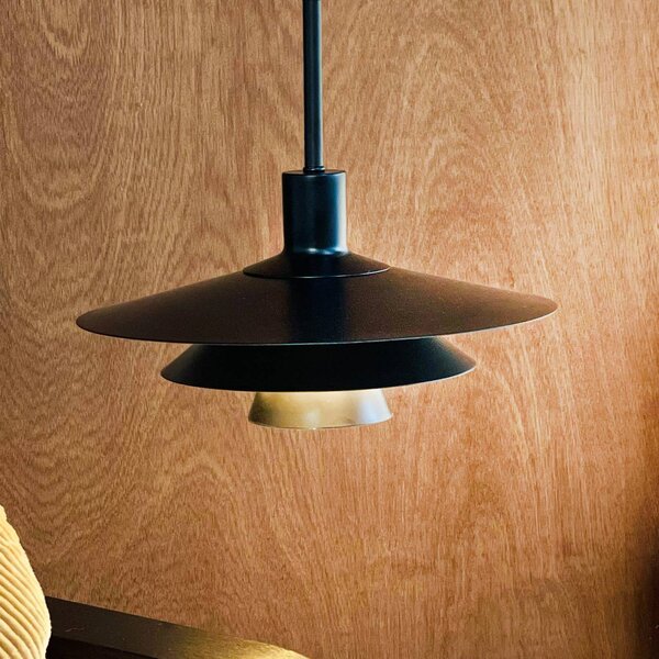 Dyberg Larsen Lampada a sospensione Kay, dimmerabile, Nero, Soggiorno / Sala da pranzo, Metallo, Design, Lampada a sospensione