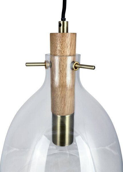 Dyberg Larsen Lampada a sospensione Bistro, dimmerabile, Chiaro / Trasparente, Soggiorno / Sala da pranzo, Vetro, Design, Lampada a sospensione