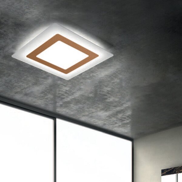 Plafoniera LED Oblio 48cm con foglia di rame