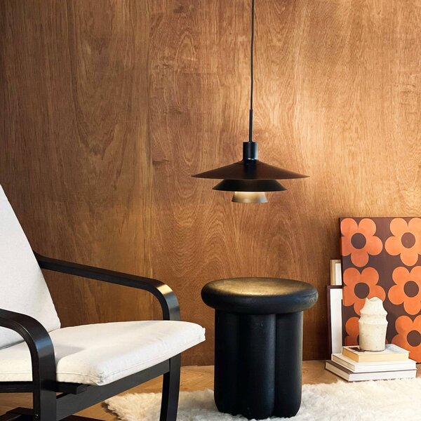 Dyberg Larsen Lampada a sospensione Kay, dimmerabile, Nero, Soggiorno / Sala da pranzo, Metallo, Design, Lampada a sospensione