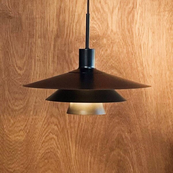 Dyberg Larsen Lampada a sospensione Kay, dimmerabile, Nero, Soggiorno / Sala da pranzo, Metallo, Design, Lampada a sospensione