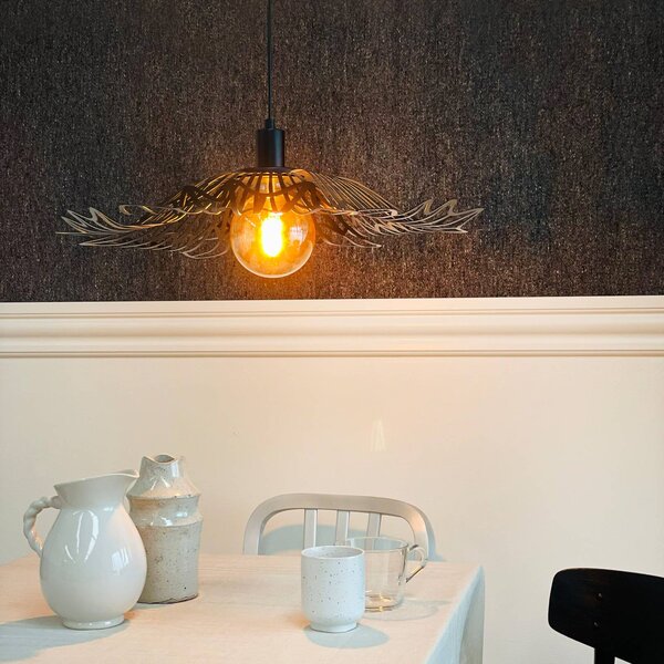 Dyberg Larsen Lampada a sospensione Flora, dimmerabile, Nero, Soggiorno / Sala da pranzo, Metallo, Design, Lampada a sospensione