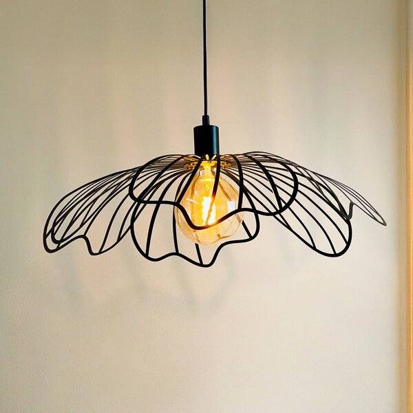 Dyberg Larsen Lampada a sospensione Blumen, dimmerabile, Nero, Soggiorno / Sala da pranzo, Metallo, Design, Lampada a sospensione