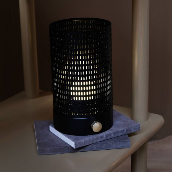 Dyberg Larsen Lampada da tavolo di design Mesh, dimmerabile, Nero, Soggiorno / Sala da pranzo, Metallo, Design, Lampada da tavolo