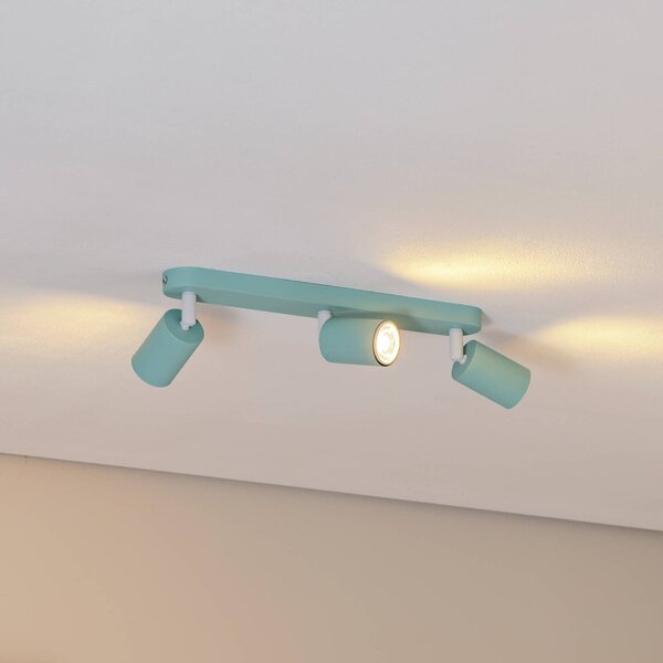 Faretto da soffitto Livia, verde menta, 52 cm, a 3 luci, metallo, GU10 Livia TK Lighting, dimmerabile, Verde, Cameretta, Metallo, Faretto alogeno