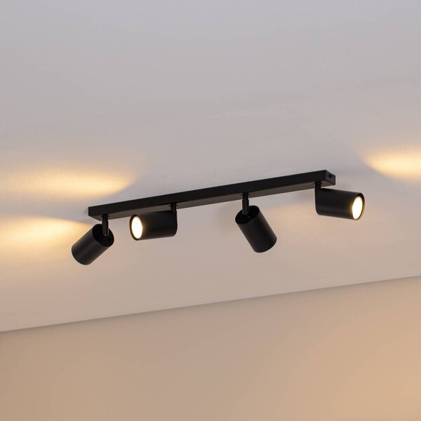 Faretto da soffitto Zoom, a 4 luci, nero Zoom SIGMA, dimmerabile, Nero, Soggiorno / Sala da pranzo, Metallo, Moderno, Faretto