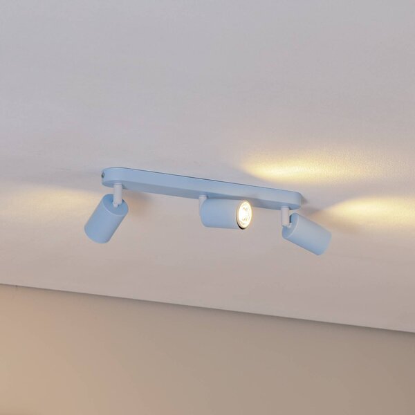 Faretto da soffitto Livia, azzurro, 52 cm, a 3 luci, metallo, GU10 Livia TK Lighting, dimmerabile, Blu, Cameretta, Metallo, Faretto alogeno