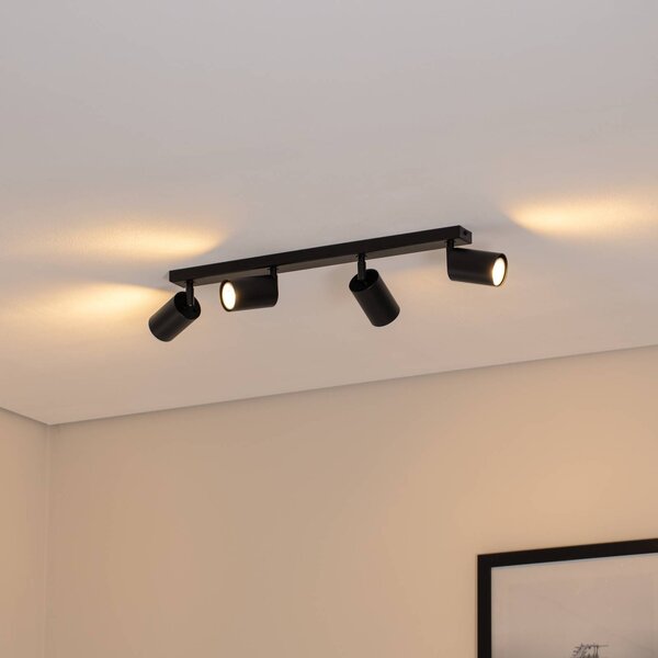 Faretto da soffitto Zoom, a 4 luci, nero Zoom SIGMA, dimmerabile, Nero, Soggiorno / Sala da pranzo, Metallo, Moderno, Faretto