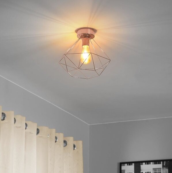 Eglo 79256 - Lampadario a plafone BYRON 1xE27/60W/230V rame
