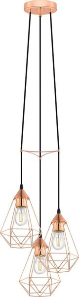 Eglo 78276 - Lampada a sospensione su cavo BYRON 3xE27/60W/230V finitura rame